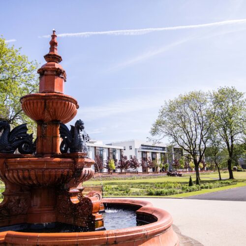 Campus campus views from Hanley Park.