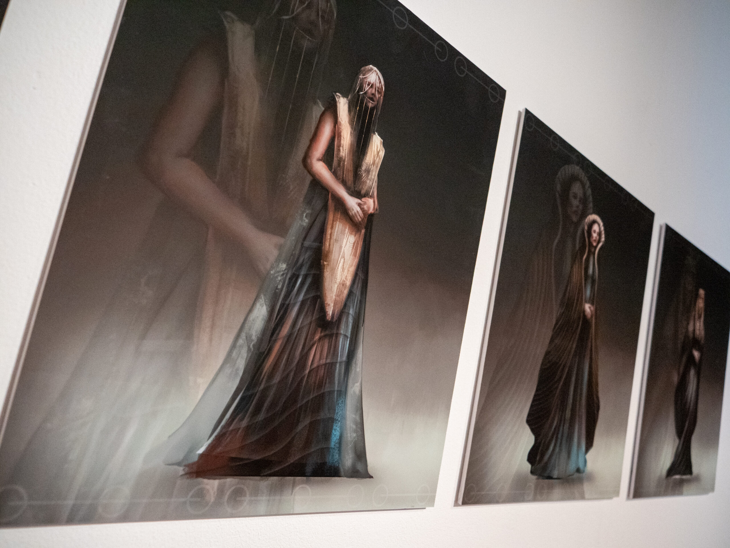 Student artwork created by Stoke on Trent College student, displayed on wall.