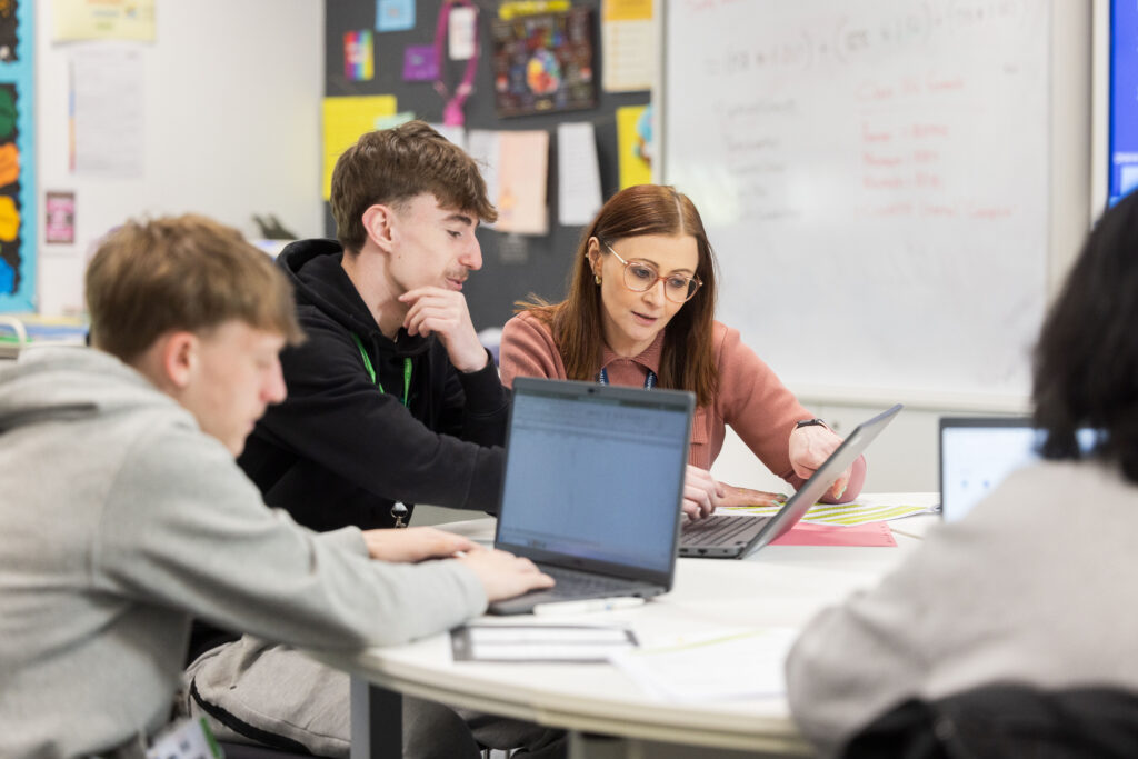 business learners in a classroom setting