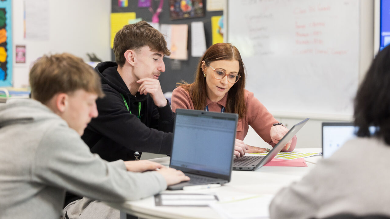 business learners in a classroom setting